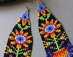 Handmade Seed Bead Fringe Earrings – Long Tassel Beaded Jewelry for Women