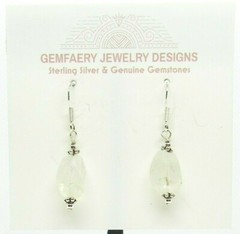 Sterling Silver Faceted RAINBOW MOONSTONE Dangle Earrings #5337…Handmade USA