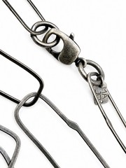 MAJO Italy Handcrafted Antique Silver Tone Long 52″ Paper Clip Chain Necklace