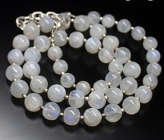 Natural Rainbow Moonstone Gemstone Beads 925 Sterling Silver Handmade Necklace