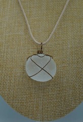 White (Clear) Sea Glass Pendant: Spherical Shape (P#35)
