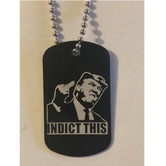 President Donald Trump Commemorative Engraved Aluminum Dog Tag with Necklace