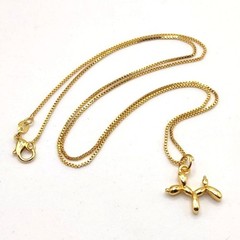 18k Gold Plated Necklace W/ Balloon Animal Dog Anniversary Birthday Gift NEW