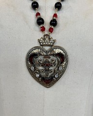 Necklace: “HEART’S DELIGHT” (Assemblage Jewelry) One of A Kind, Vintage Heart