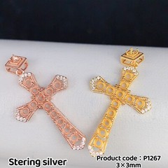 silver 925 pendant empty setting, DIY blank setting,