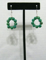 NEW: Sterling Silver RUSSIAN AMAZONITE Hoop Dangle Earrings #1942…Handmade USA
