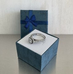 Silpada Retired R2076 Perfect Bliss CZ Solitaire Ring 925 Hammered Design Size 8