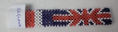 Handmade African Bracelet England Flag With PEACE Wording 9″ Around 3/4″ Width