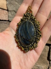 Huge Labradorite Pendant Necklace Handcrafted