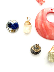 Lot of Pendants For Jewelry Making Necklace Shell Stone Pearl Resin Set of 11