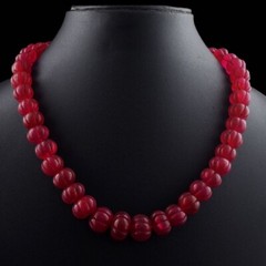 Top Grade Selling Carved Red Ruby 507.00 Cts Beaded Necklace Jewelry VK 21 E629