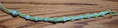 cotton cord bracelet with painted glass beads boho beach summer speckled colors