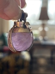 Artisan Signed Amethyst And Sterling Silver 925 Dolphins Seahorse Lapis Pendant