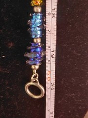 RARE: 1970 HANDMADE DICHROIC GLASS Disk Necklace-Heavy Solid Sterling Hardware