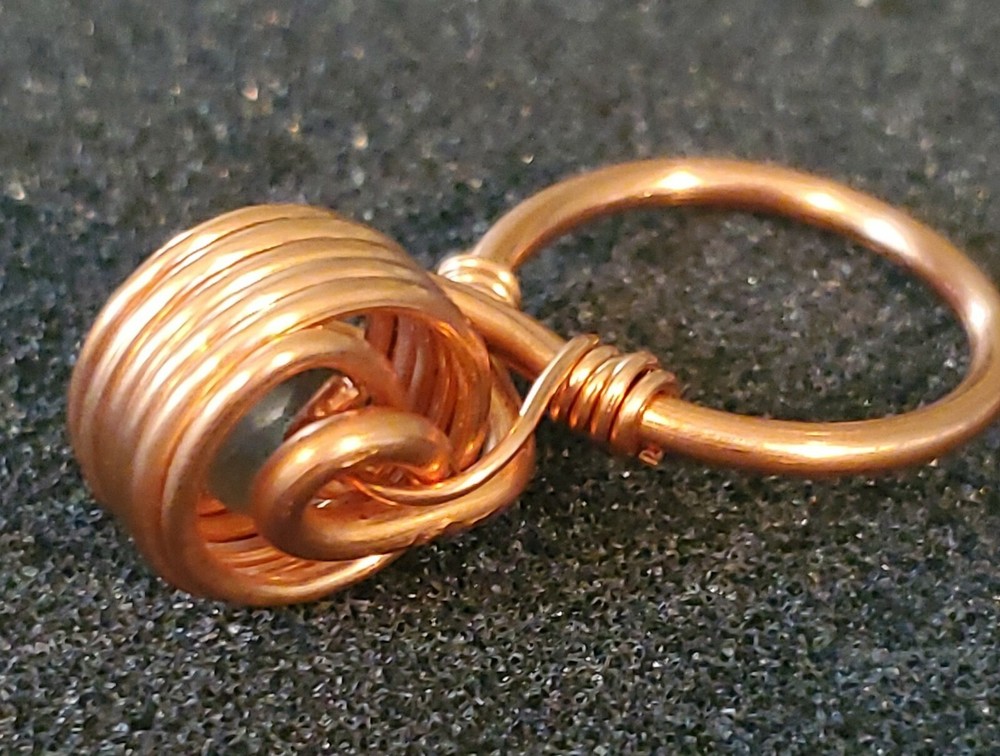 unique hand crafted mood ring w copper boost psychic healing energy size 7.75