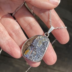 Australian Boulder Opal «Red Line» Pendant. Large!
