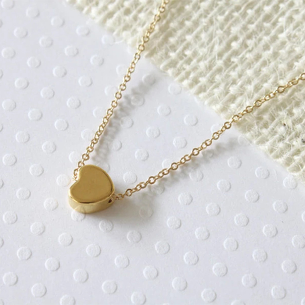 Tiny Gold Heart Slider Necklace