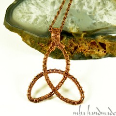 Triquetra Pure Copper Wire Wrapped Pendant Artisan Wire Wrapped Jewelry
