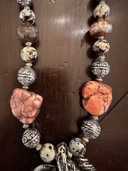 Western Cowgirl Necklace Set Chunky Agate & Western Beads – Flower Boho Gypsy
