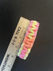 Hand Crafted Pastel Para-Cord Bracelet. Stretchy, twisty, flexible and soft.