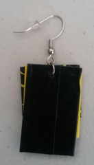 Prairie Patchwork Hexagon earrings duct duck tape lightweight handmade