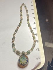 Artisan Handcrafted Art Deco Lampwork Glass Jewelry #3 Necklace Earthy Ooak