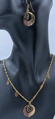 New SILVER FOREST SET Handcrafted Surgical Steel Dangle Hook Earrings & Necklace