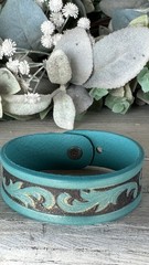 Justin Leather Bracelet Adult Turquoise Southwest Beaded Cuff Western Adjustable