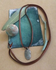 New Sundance Charm Necklace leather cord pendant handmade artisan jewelry