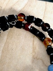 Glass Beaded Bracelet / Fits Wrist Size 7.25 In/ Jewel Tones