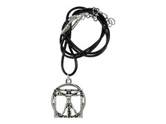 Da Vinci Necklace Miniblings Vitruvian Man Body Anatomy Leather