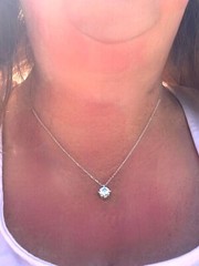 Lab Grown Light Blue Moissanite Pendant Handcrafted in Sterling Silver 925
