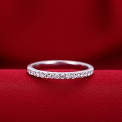 0.2CT Natural Diamonds Solid 14K White Gold Simple Engagement Jewelry Band Ring