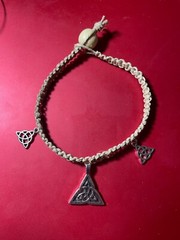 Handmade Hemp Cord Triquetra  Bracelet
