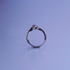 Size 7, vintage Sterling 925 silver handmade engagement ring with Cz