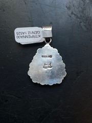 Kingman Turquoise Coral Cluster Pendant | Sterling Silver | A525