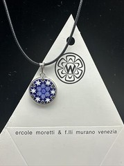 Murano Glass Pendant Necklace 20mm Handmade Venetian Jewelry Gift (MZ-53)