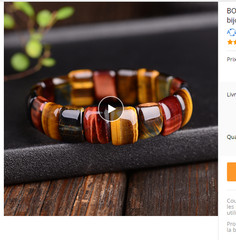 Natural Color Tiger Eye Stone Bracelet Handmade