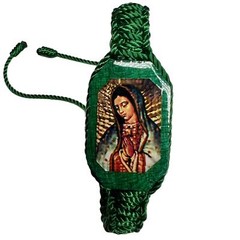 Our Lady of Guadalupe Green Bracelet Knotted Rope Reversible Adjustable NEW