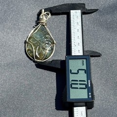 Vintage Yellow Flash Carved Flower Labradorite Copper Wire Wrap Pendant