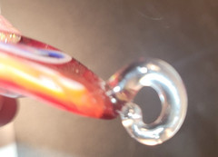 Hand Blown Glass Pendant Featuring Abstract Design Murano Style