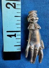 Vintage Cast Pewter Victorian sleeved Hand pin/pendant