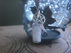 Supernatural Protection Spell Pentagram Angel Wing Salt Gun Bullet Pendant