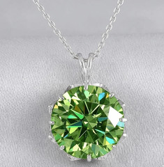 RARE 11.75 Ct Green Diamond Solitaire Pendant ,FREE Tariffs &matching Studs