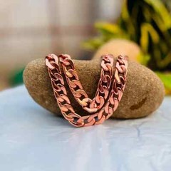 18 inch Pure Copper Solid CUBAN Chain Necklace, Healing Jewelry Spiritual