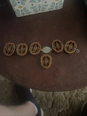 VINTAGE HANDMADE Walnut WOODLIKE BRACELET 6 1/2 Inches Long One Piece Loose