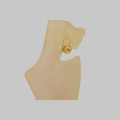 Unique Gold mirror Polished openwork 18mm Ball Hook Earrings 18K Gold Filled