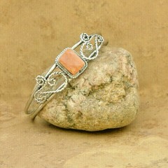Semi-Precious Stone Cuff Bracelet-Orange Jasper – Hand-Made in Peru-Fair Trade