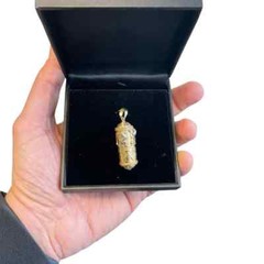 Torah Pendant with 0.10 Ct Natural Diamonds in Two Tone 14k Gold Jewish Symbol
