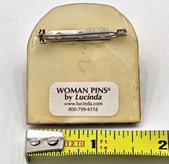 Vintage Woman Pins By Lucinda Yates Handmade Pin Brooch Shopping Friends Sisters